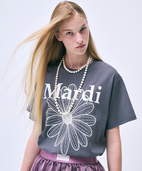TSHIRT FLOWERMARDI（Tシャツ/カットソー）｜Mardi Mercredi（マルディメクルディ）