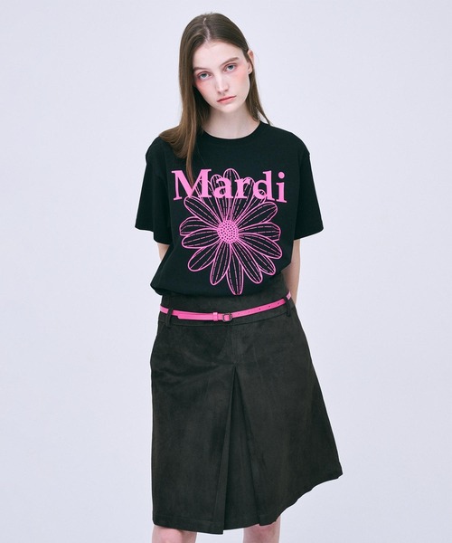 Mardi Mercredi(マルディメクルディ)の「TSHIRT FLOWERMARDI / Tシャツ フラワーマルディ(Tシャツ/カットソー・レディース・チャコールグレー/ホワイト×グレー/ブラック・FREE)」の14枚目の写真