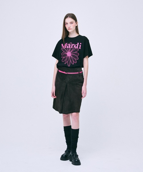 Mardi Mercredi(マルディメクルディ)の「TSHIRT FLOWERMARDI / Tシャツ フラワーマルディ(Tシャツ/カットソー・レディース・チャコールグレー/ホワイト×グレー/ブラック・FREE)」の18枚目の写真