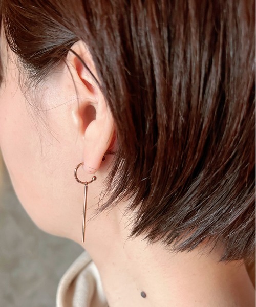 セール】【 金属アレルギー対応 】 シンプルバーピアス
