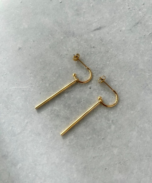 セール】【 金属アレルギー対応 】 シンプルバーピアス