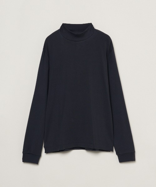 three dots(スリードッツ)の「ブラッシュドリブ 長袖モックネック(Tシャツ/カットソー・メンズ・ダークブルー/ブラウン系その他・SMALL/MEDIUM/LARGE)」の2枚目の写真