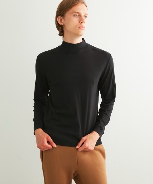 three dots(スリードッツ)の「ブラッシュドリブ 長袖モックネック(Tシャツ/カットソー・メンズ・ダークブルー/ブラウン系その他・SMALL/MEDIUM/LARGE)」の9枚目の写真