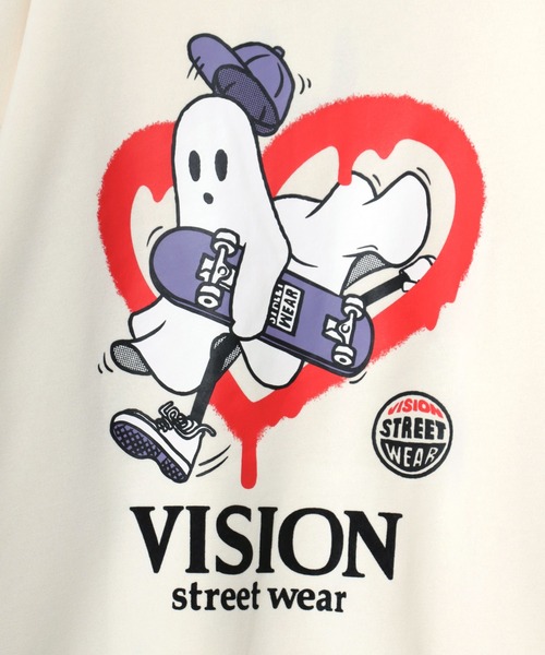 VISION STREET WEAR(ヴィジョンストリートウェア)の「VISION STREET WEAR/ヴィジョンストリートウェア GHOST SKATER PARKA/オーバーサイズ 裏起毛 バックプリント ロゴ ワンポイント スウェット パーカー フーディー/レディース メンズ(パーカー・メンズ・ブラック/オフホワイト・LL/M/L)」の14枚目の写真
