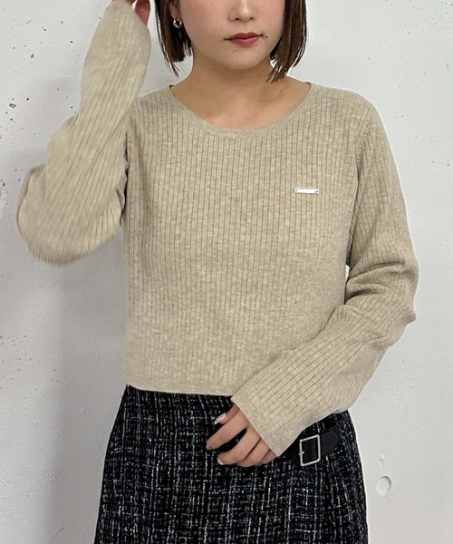 archives（アルシーヴ）の「ワンポイントワイドリブニット（ニット