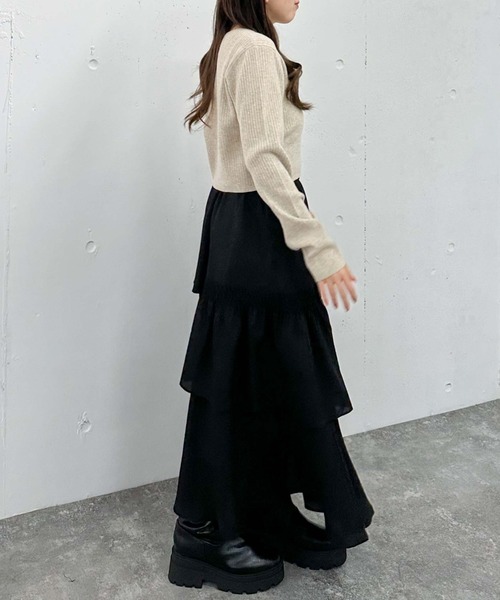 archives（アルシーヴ）の「ワンポイントワイドリブニット（ニット/セーター・レディース・オレンジ/グレー/チャコールグレー/アイボリー・MEDIUM）」の10枚目の写真