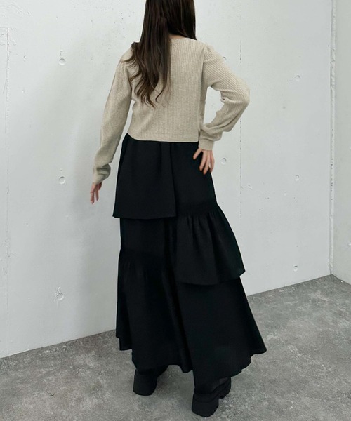 archives（アルシーヴ）の「ワンポイントワイドリブニット（ニット/セーター・レディース・オレンジ/グレー/チャコールグレー/アイボリー・MEDIUM）」の11枚目の写真