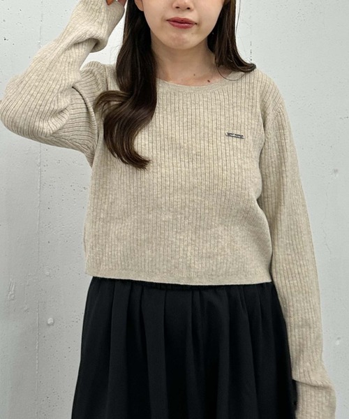 archives（アルシーヴ）の「ワンポイントワイドリブニット（ニット/セーター・レディース・オレンジ/グレー/チャコールグレー/アイボリー・MEDIUM）」の5枚目の写真