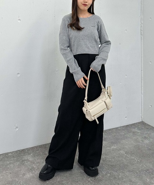 archives（アルシーヴ）の「ワンポイントワイドリブニット（ニット/セーター・レディース・オレンジ/グレー/チャコールグレー/アイボリー・MEDIUM）」の17枚目の写真