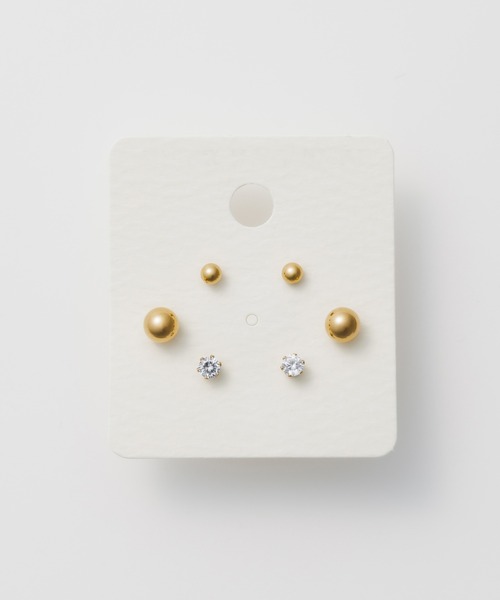 ciite' surgical stainless(シーテサージカルステンレス)の「【 金属アレルギー対応 】 3set pierce / ピアス3セット サージカルステンレス (両耳用)(ピアス(両耳用)・レディース・ゴールド/シルバー・FREE)」の1枚目の写真