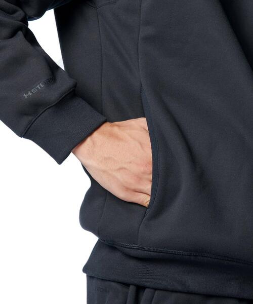 UNDER ARMOUR(アンダーアーマー)の「UAディーエヌエー フリース プルオーバー フーディー(ライフスタイル/メンズ)(スウェット・メンズ・ブラック・L/S/3XL/2XL/M/XL)」の2枚目の写真