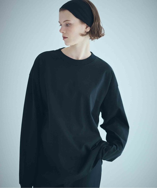 SEA(シー)の「ヘビーコットン クルーネックL/Sプルオーバー(Tシャツ/カットソー・レディース・グレー/ブラック/ホワイト・ONE SIZE)」の6枚目の写真