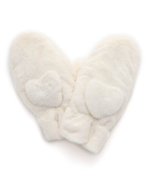 apres les cours（アプレレクール）の「ハートモチーフファーミトン（手袋・キッズ・ベージュ/アイボリー・120/140）」の11枚目の写真