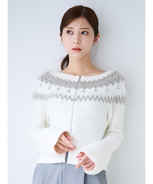 CELFORD フェアアイルジップカーディガン CELFORD（セルフォード）の「フェアアイルジップカーディガン