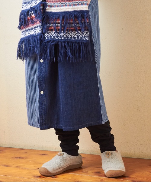 CUBE SUGAR(キューブシュガー)の「ウォームフライス無地レギンス(レギンス/スパッツ・レディース・ワイン/ブラック/ナチュラル/トップグレー・M)」の9枚目の写真