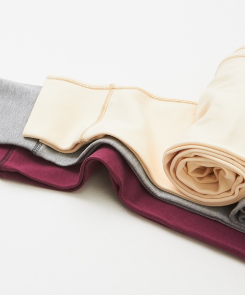 CUBE SUGAR(キューブシュガー)の「ウォームフライス無地レギンス(レギンス/スパッツ・レディース・ワイン/ブラック/ナチュラル/トップグレー・M)」の16枚目の写真