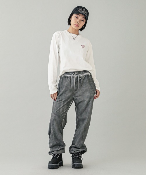 X-girl（エックスガール）の「FADED LOOSE SWEAT PANTS（スウェットパンツ・レディース・ブラック/ピンク/ライトブルー・S/M）」の16枚目の写真