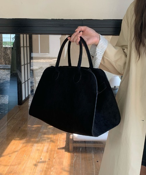 セール】サイドベルトビッグスエード調トートバッグ トラベルバッグ
