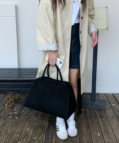 セール】サイドベルトビッグスエード調トートバッグ トラベルバッグ