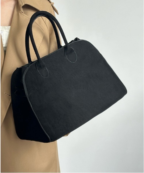 セール】サイドベルトビッグスエード調トートバッグ トラベルバッグ
