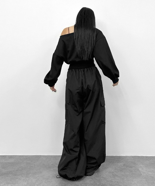 LVEU.（ラブユ.）の「【LVEU.】ワイドレッグカーゴパンツ / ボトムス パンツ カーゴ ワイド ルーズ カジュアル ブラック グレー チャコール（カーゴパンツ・レディース・グレー/ブラック/チャコールグレー・FREE）」の17枚目の写真