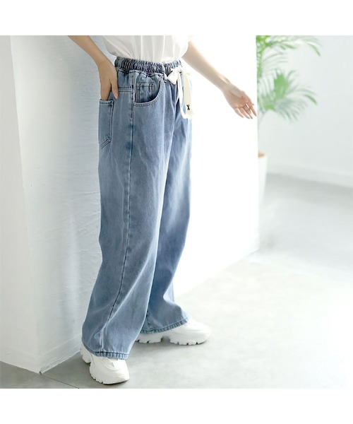 JEMUT正規品★22AW★Classy セミワイドデニムパンツ カットダメージデニム／knee cut damege denim ロング丈