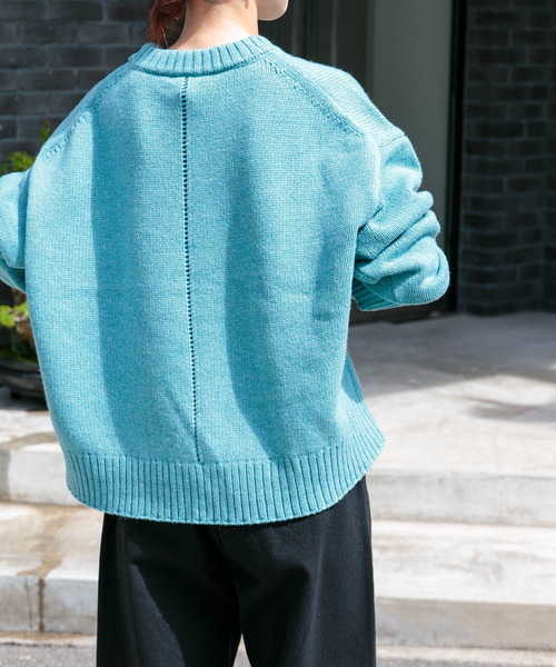 FORK&SPOON（フォークアンドスプーン）の「FORK&SPOON　ウォッシャブルローゲージニットプルオーバー（ニット/セーター・レディース・ホワイト系その他/ライトブルー/オフホワイト・1）」の10枚目の写真