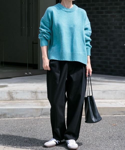 FORK&SPOON（フォークアンドスプーン）の「FORK&SPOON　ウォッシャブルローゲージニットプルオーバー（ニット/セーター・レディース・ホワイト系その他/ライトブルー/オフホワイト・1）」の12枚目の写真