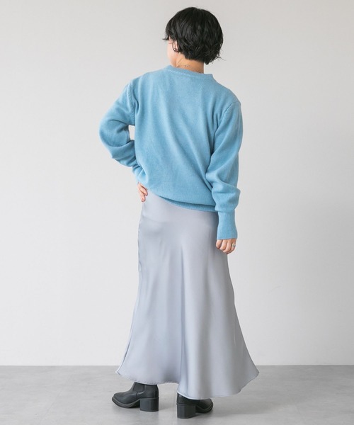 LinoU.(リノユー)の「サテンフレアスカート(スカート・レディース・アイボリー/グレー/ベージュ/ブラック・L/M/XL)」の10枚目の写真