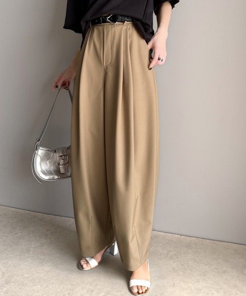 ミニマム コクーン パンツ カーブシルエット 韓国 夏 4色 hr9506 カーブパンツ レディース バルーンパンツ ワイドパンツ コクーン