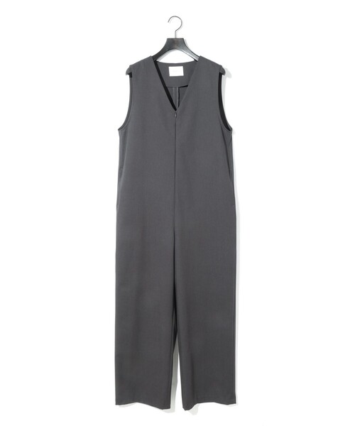 MIDIUMISOLID for Ladies Vネックノースリーブオールインワン