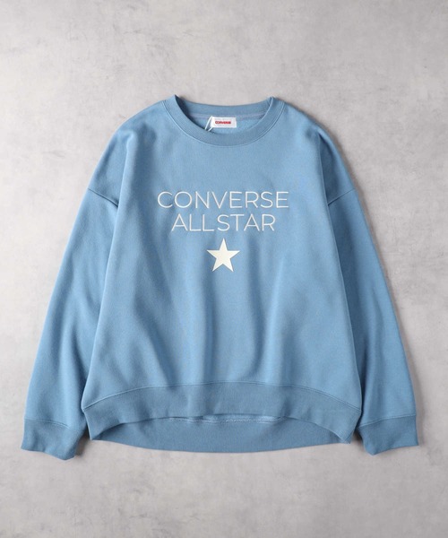 CONVERSE（コンバース）の「CONVERSE(コンバース)裏起毛ラウンドスウェット（スウェット・レディース・サックスブルー/ネイビー/キナリ・M/L/XL/S）」の19枚目の写真
