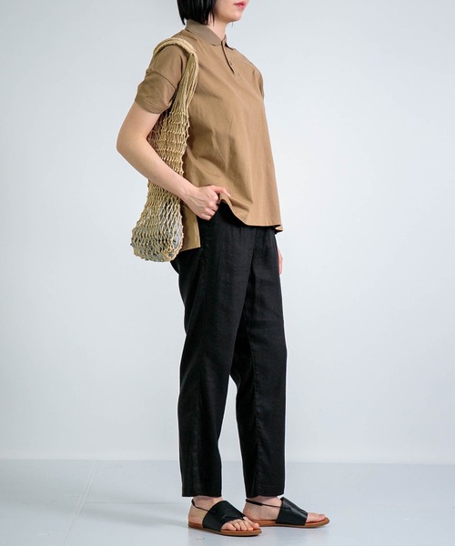 D.M.G.（ドミンゴ）の「[D.M.G. / ディーエムジー] L/Rストレッチツイル タイディパンツ（その他パンツ・レディース・ブラック/ベージュ・L/M/S/SS）」の12枚目の写真