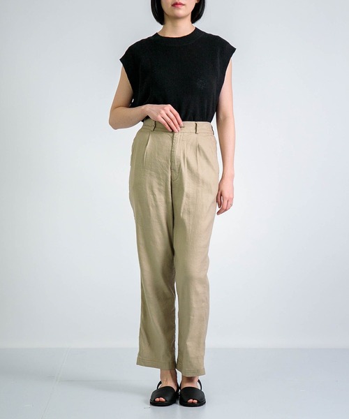 D.M.G.（ドミンゴ）の「[D.M.G. / ディーエムジー] L/Rストレッチツイル タイディパンツ（その他パンツ・レディース・ブラック/ベージュ・L/M/S/SS）」の6枚目の写真