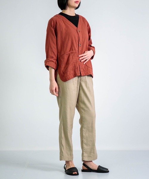 D.M.G.（ドミンゴ）の「[D.M.G. / ディーエムジー] L/Rストレッチツイル タイディパンツ（その他パンツ・レディース・ブラック/ベージュ・L/M/S/SS）」の7枚目の写真