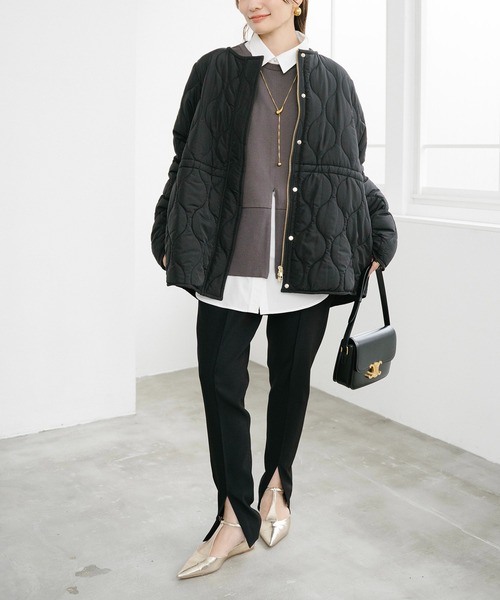 キルティングノーカラーハーフコート Emma Taylor│STYLEDOOR スタイルドア