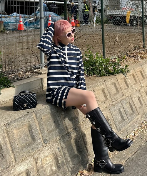 Alley Tokyo(アリートーキョー)の「ラガーセットアップ(ポロシャツ・レディース・グレー/ネイビー・FREE)」の12枚目の写真