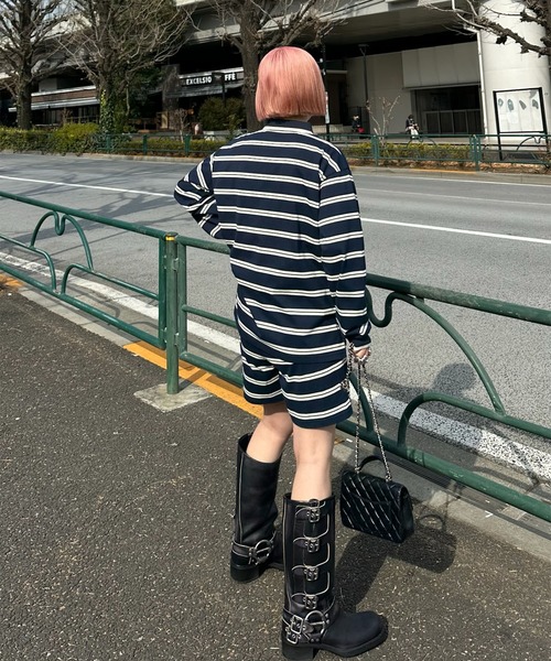 Alley Tokyo(アリートーキョー)の「ラガーセットアップ(ポロシャツ・レディース・グレー/ネイビー・FREE)」の9枚目の写真
