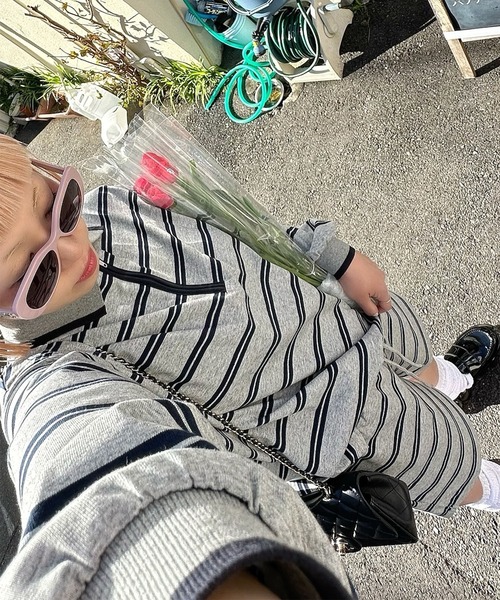 Alley Tokyo(アリートーキョー)の「ラガーセットアップ(ポロシャツ・レディース・グレー/ネイビー・FREE)」の15枚目の写真