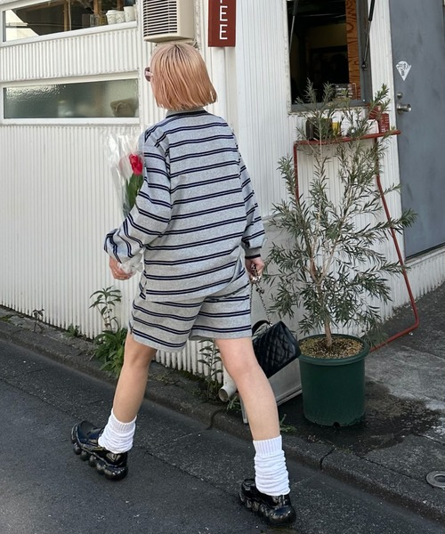 Alley Tokyo(アリートーキョー)の「ラガーセットアップ(ポロシャツ・レディース・グレー/ネイビー・FREE)」の17枚目の写真