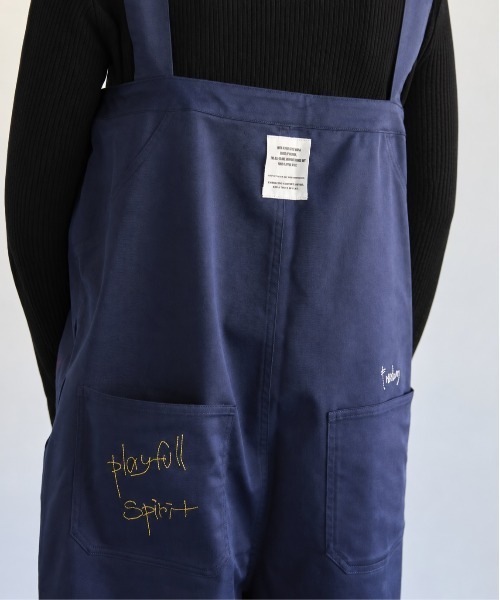 SOTT(ソット)の「Embroidered Overalls 刺繍オーバーオール(サロペット/オーバーオール・レディース・ネイビー/ベージュ・FREE)」の11枚目の写真