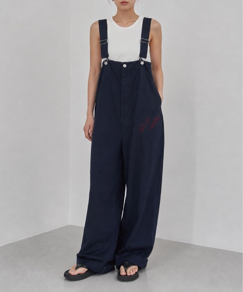 SOTT(ソット)の「Embroidered Overalls 刺繍オーバーオール(サロペット/オーバーオール・レディース・ネイビー/ベージュ・FREE)」の12枚目の写真