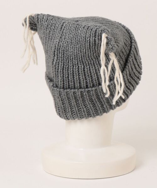 VIBGYOR（ヴィブジョー）の「pur chouchou/猫耳 ニット帽 P4437（ニットキャップ/ビーニー・レディース・ブラック/ブラウン/グレー/アイボリー・FREE）」の5枚目の写真