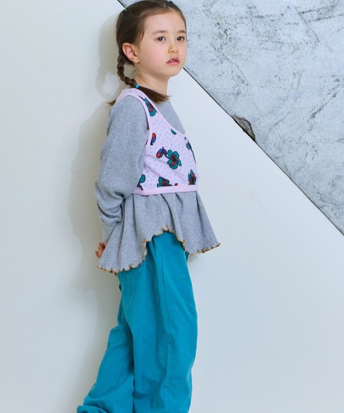 MARKEY'S（マーキーズ）の「無地ワッフルメローカットソー（Tシャツ/カットソー・キッズ・杢グレー/ミント/ブラウン/オフホワイト・150/80/90/100/110/120/130/140）」の16枚目の写真