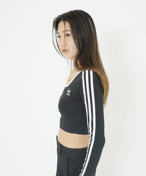 JOINT WORKS（ジョイントワークス）の「ADIDAS / アディダス 3S LS CROP（Tシャツ/カットソー・レディース・ブラック/ホワイト・SMALL）」の10枚目の写真