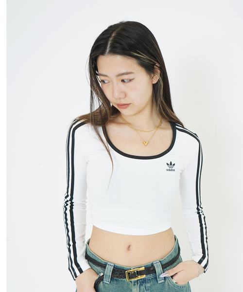 JOINT WORKS（ジョイントワークス）の「ADIDAS / アディダス 3S LS CROP（Tシャツ/カットソー・レディース・ブラック/ホワイト・SMALL）」の16枚目の写真