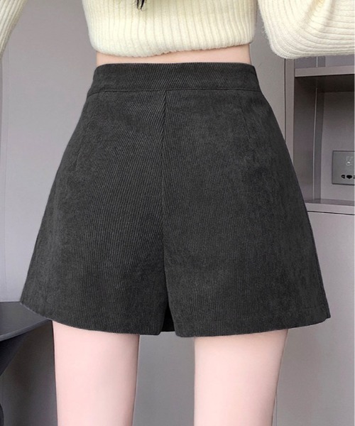kirakiraShop(キラキラショップ)の「コーデュロイ サイド プリーツ ラップ スカート パンツ(スカート・レディース・ベージュ/グレー/ブラック・S/M/L)」の20枚目の写真