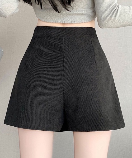 kirakiraShop(キラキラショップ)の「コーデュロイ サイド プリーツ ラップ スカート パンツ(スカート・レディース・ベージュ/グレー/ブラック・S/M/L)」の12枚目の写真