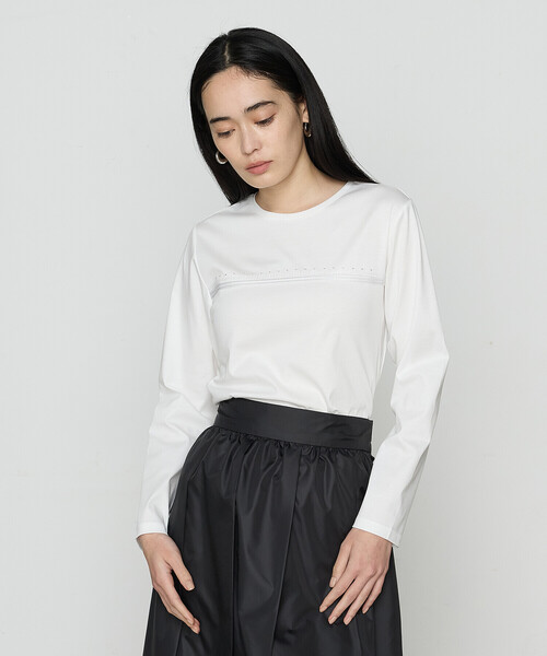 COMME CA（コムサ）の「アルビ二スタスムース プルオーバー（Tシャツ/カットソー・レディース・ブラック/ライトグレー/ホワイト・9号/11号）」の2枚目の写真