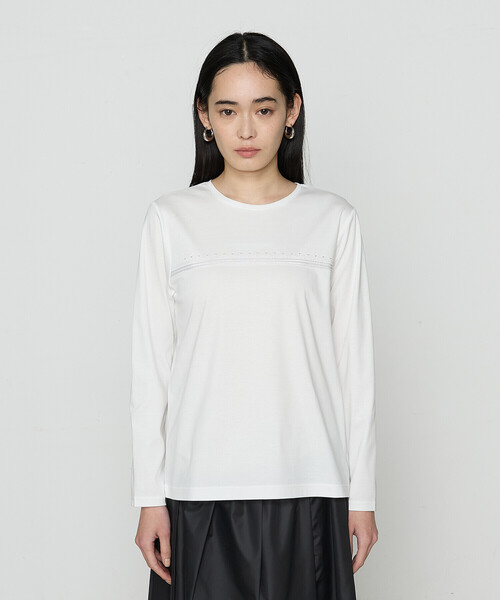 COMME CA（コムサ）の「アルビ二スタスムース プルオーバー（Tシャツ/カットソー・レディース・ブラック/ライトグレー/ホワイト・9号/11号）」の7枚目の写真